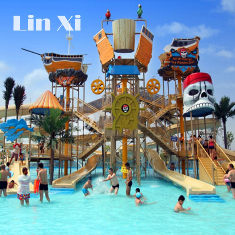 Adult Water Park Fiberglass Pirate Ship Slide Large Children's Amusement Park Sports Equipment 08s