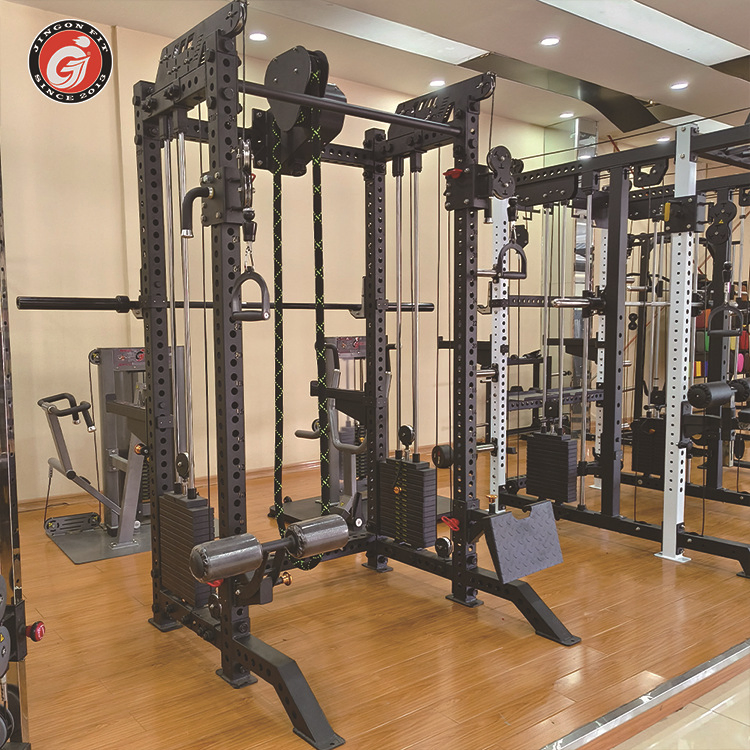 All-in-One Home/Gym Equipment Rack Smith Machine/Squat Rack/Bench Press/Cable Crossover and Flyes Multi Station for Gym Use
