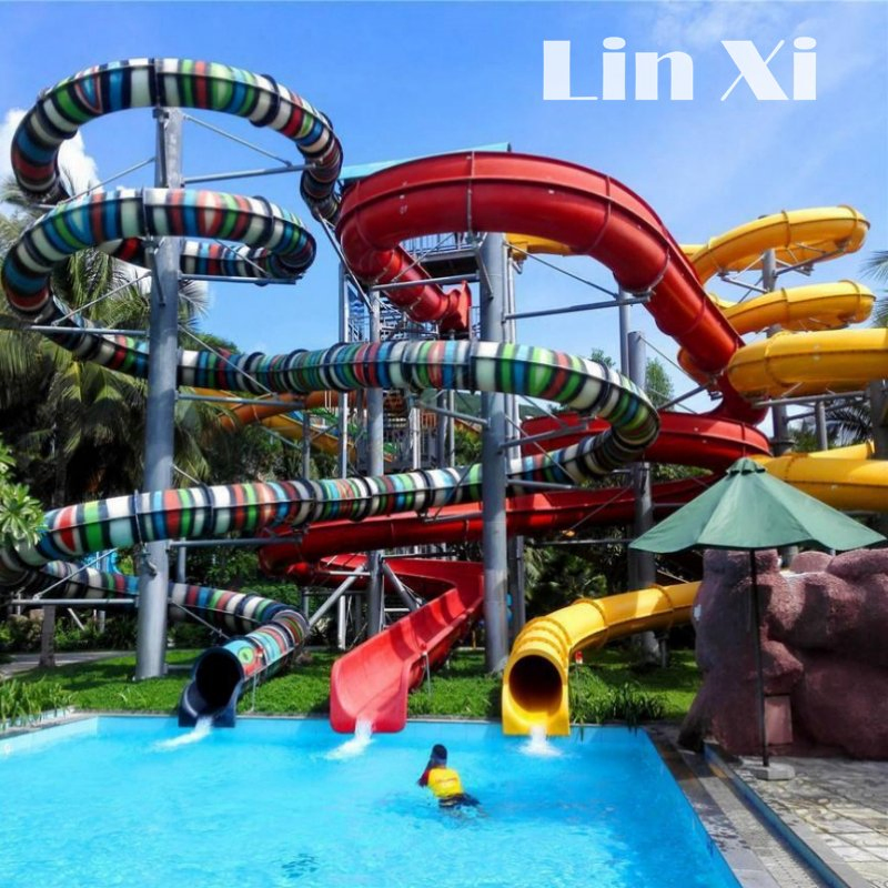 Customized Outdoor Adult Water Park Fiberglass Large Speaker Slide for Children's Amusement Park Sports Equipment 20s