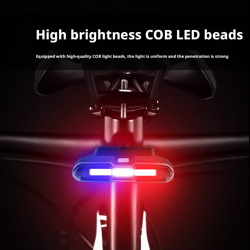 Mountain Bikes Tail Light Rechargeable Bicycles Taillights Cycling Warning Lamp Solar Cycling Accessory Bike