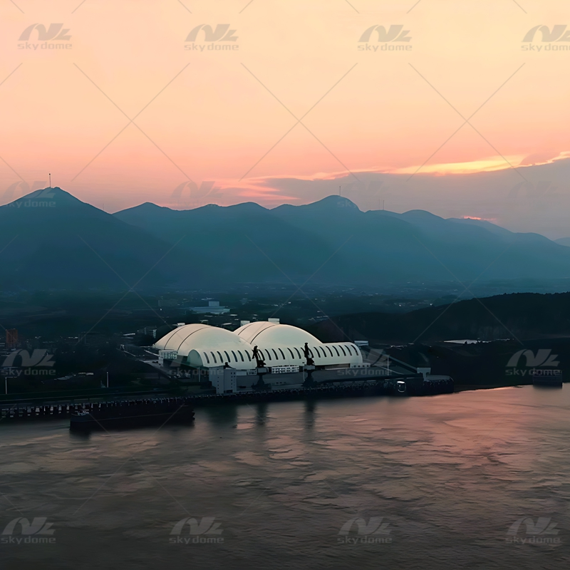 Large Fully-Enclosed Air-Supported Structure for Storage System