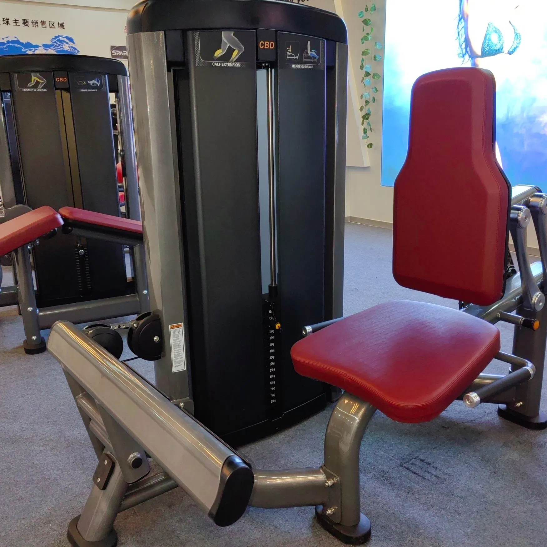 Commercial Gym Steel Plate Loaded Adjustable Seated Calf Machine 80kgs Weight Stack Legs Training OEM ODM Fitness Equipment