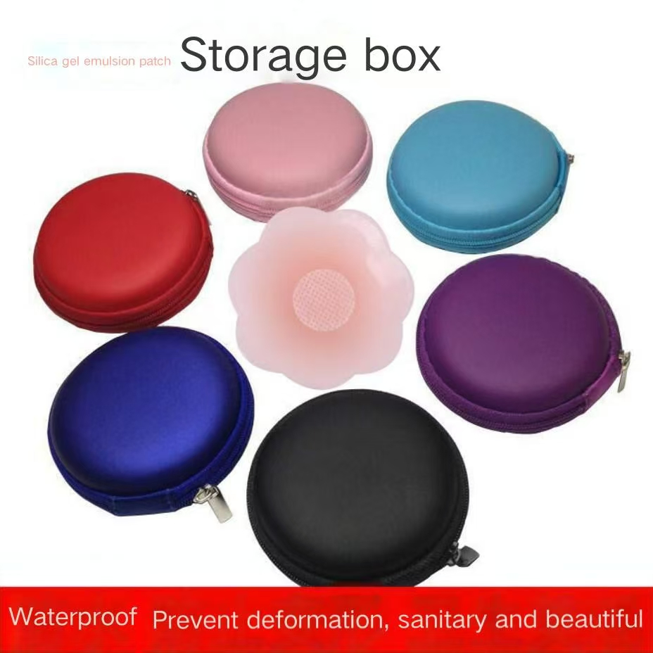 EVA Round Storage Box Invisible Milk Sticker Zipper Box