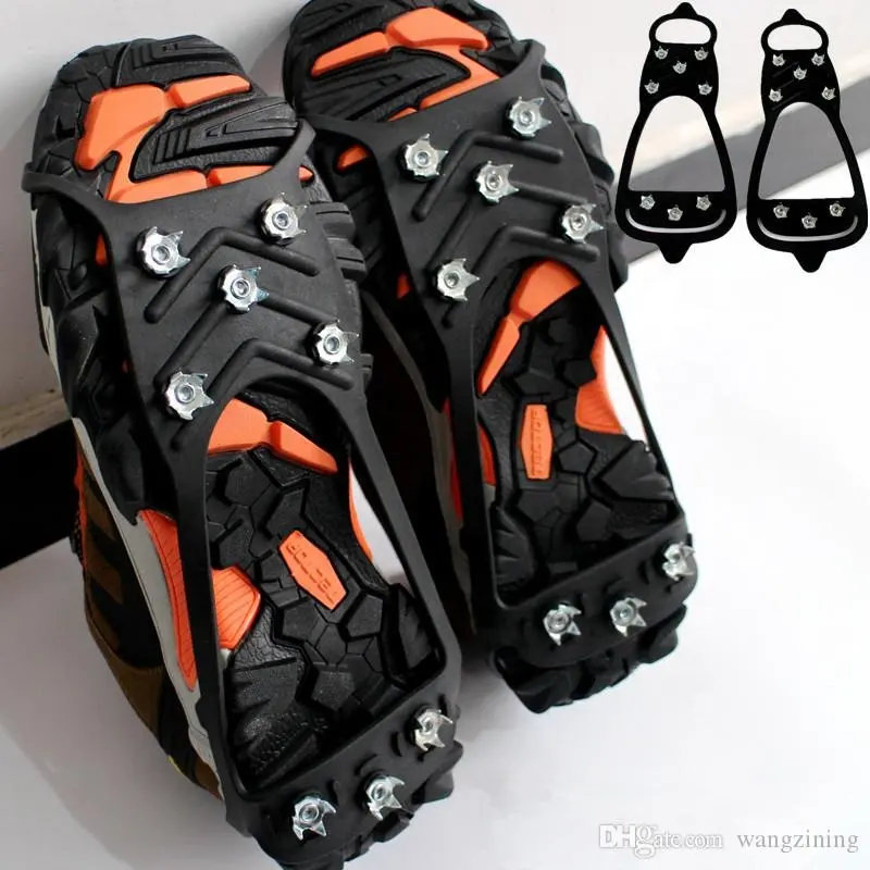 8 Studs Anti-Skid Snow Ice Crampons Camping Walking Grip Winter Outdoor Equipment