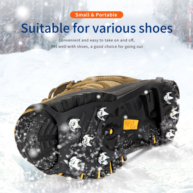 8 Studs Anti-Skid Snow Ice Crampons Camping Walking Grip Winter Outdoor Equipment