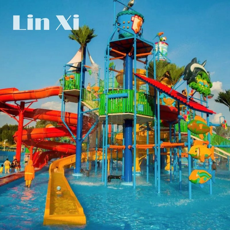Adult Water Park Fiberglass Pirate Ship Slide Large Children's Amusement Park Sports Equipment 08s