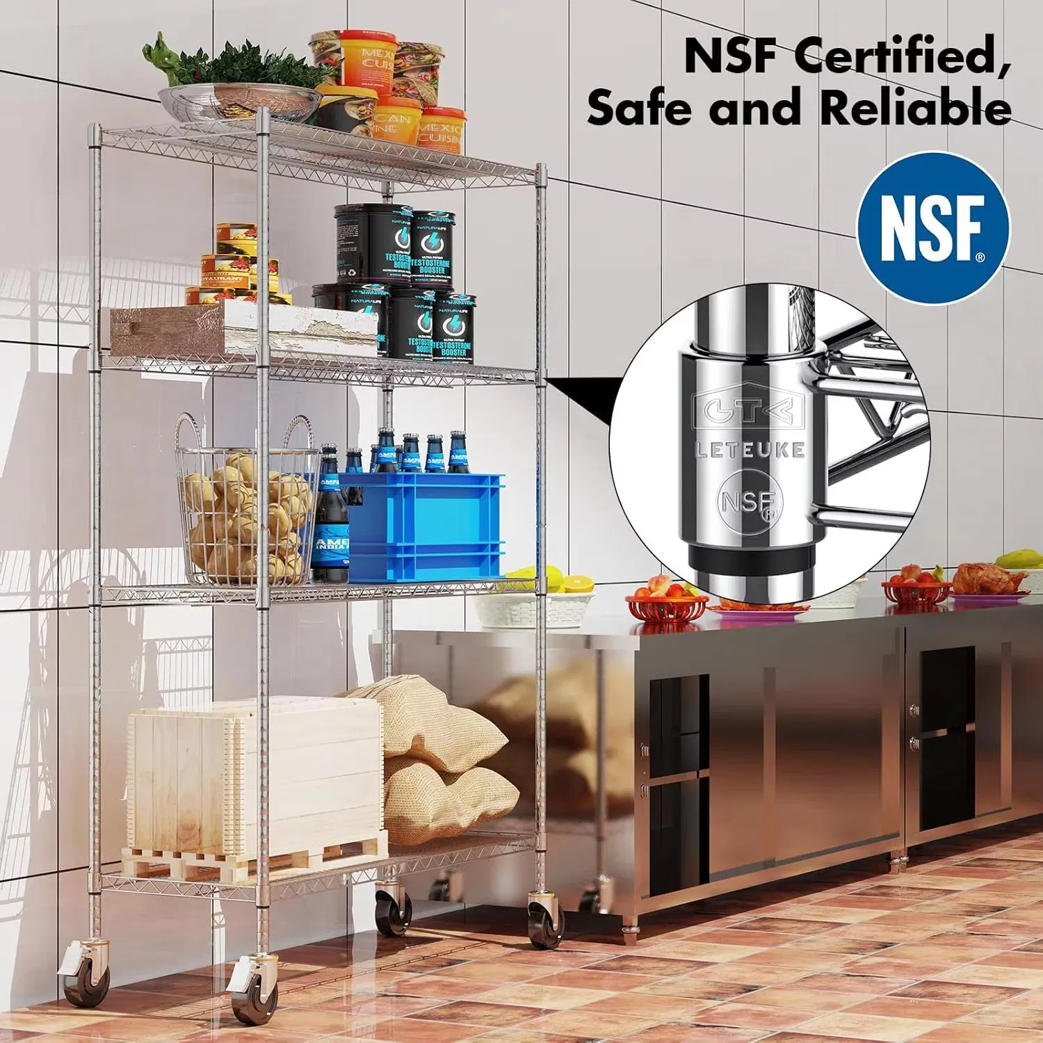 Industrial Steel Wire Rack for Garage Tools and Sports Equipment Storage Holders