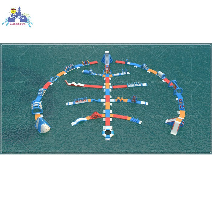 Lilytoys Factory OEM Sport Floating Aqua Inflatable Water Park Games Obstacle Water Slide Equipment for Party Rentals