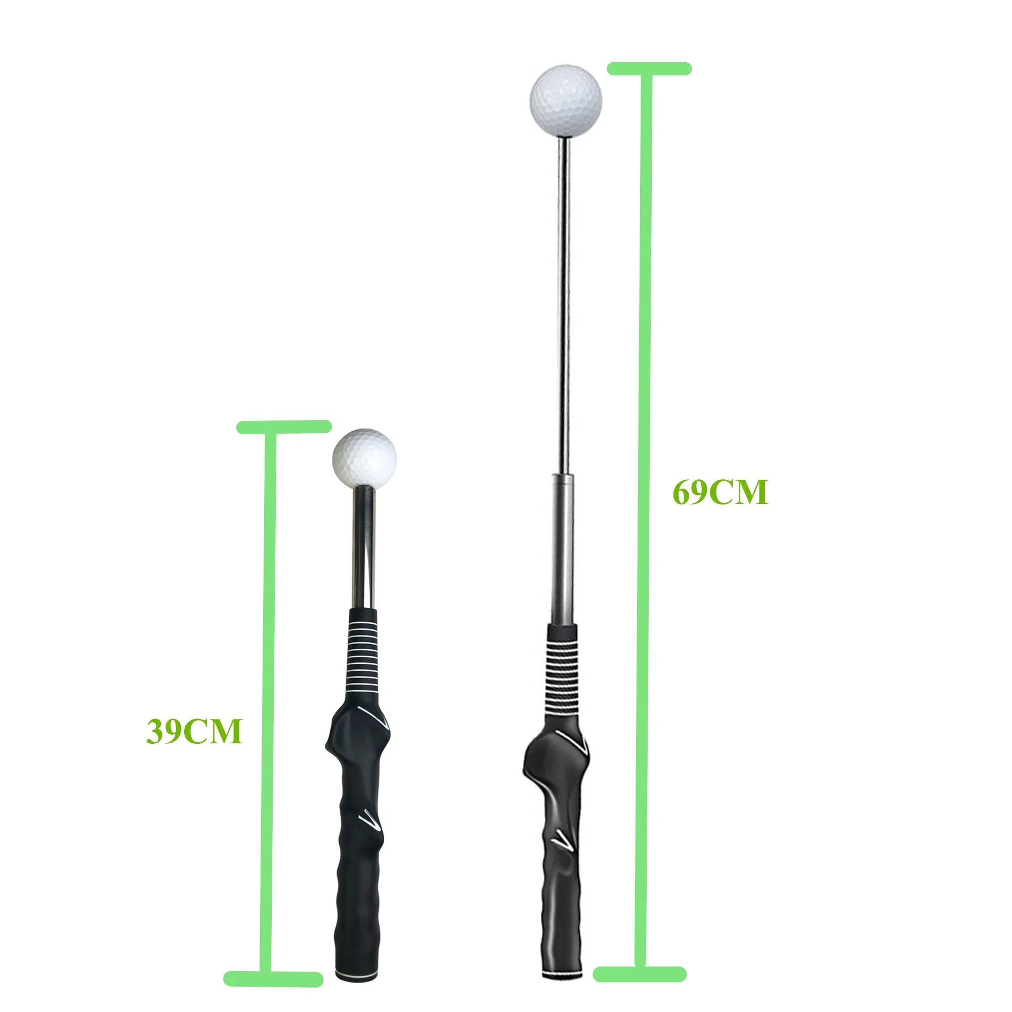 Retractable Golf Swing Trainer, Golf Grip Trainer and Right-Handed Golf Training Aid for Chipping Hitting