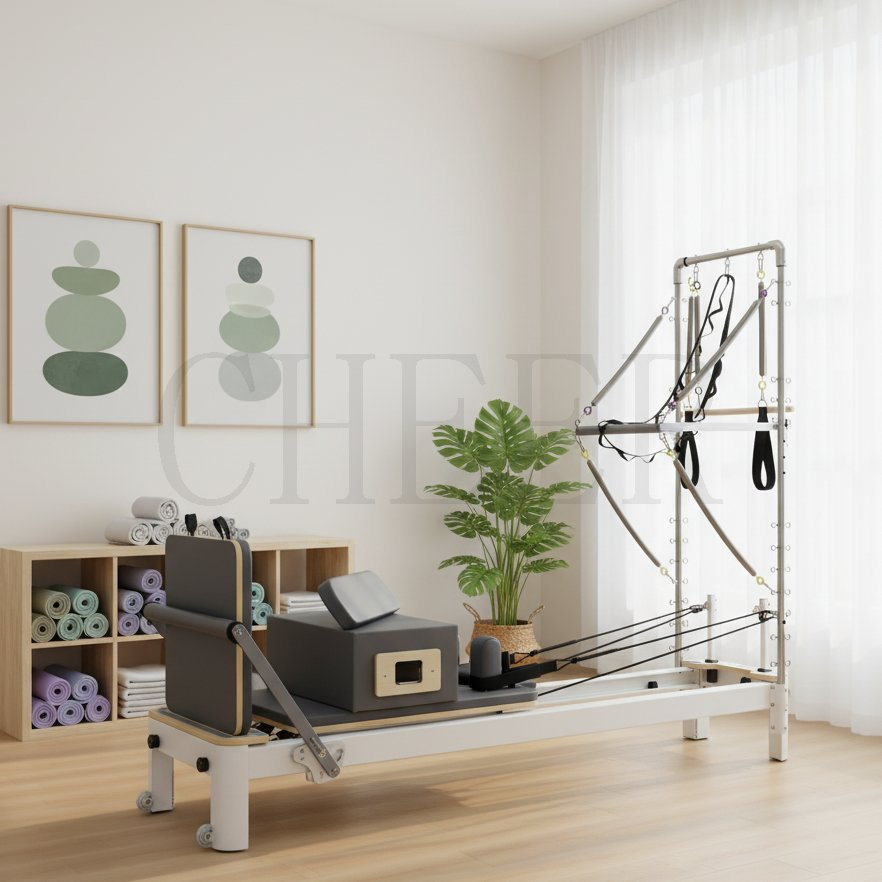 Cheer Factory Commercial Use Aluminum Alloy &amp; Wood Trapeze Half Training Home Pilates Reformer Tower Yoga Machine for Home Use