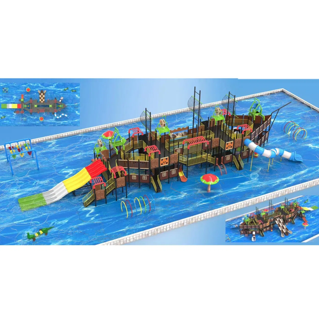 Outdoor Water Park Sports Amusement Equipment Fiberglass Slide Customization