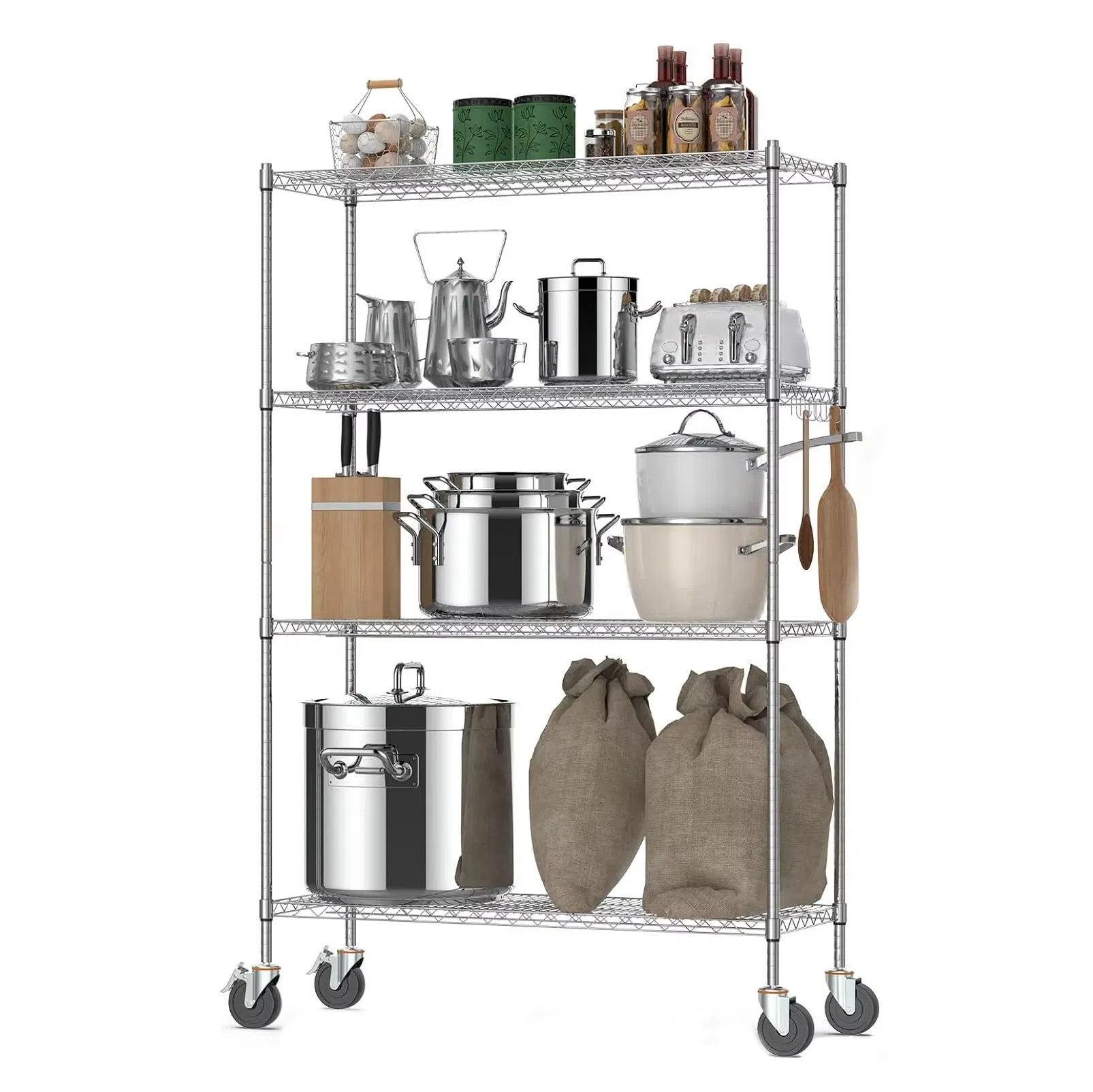 Industrial Steel Wire Rack for Garage Tools and Sports Equipment Storage Holders