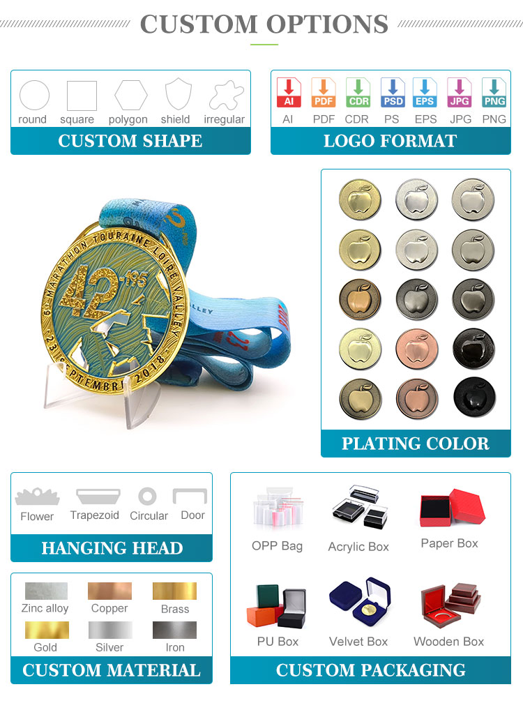 Manufacturer Metal Zinc Alloy 3D Enamel Award Medallion Gold Karate Soccer Football Run Finisher Marathon Running Race Marathon Sport Custom Medal with Ribbon