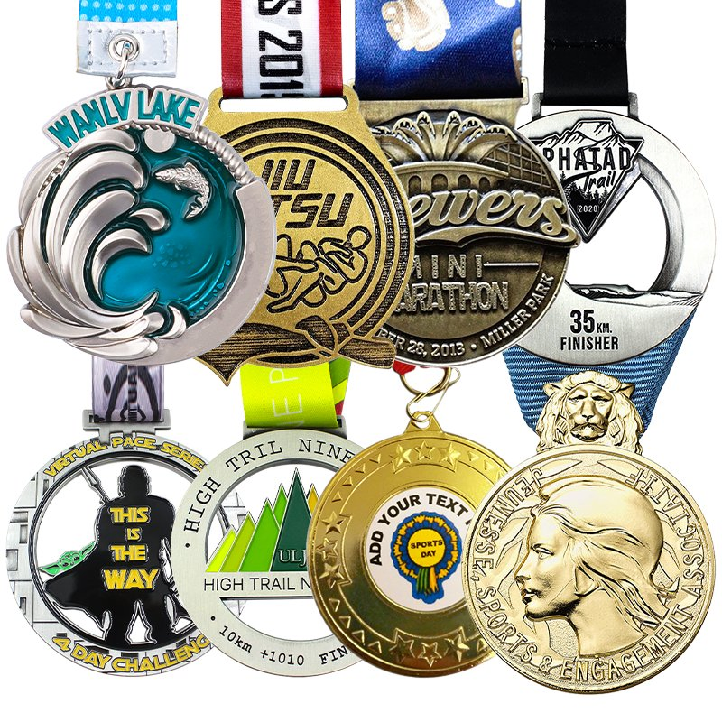 Wholesale Design Logo High Quality Blank Zinc Alloy 3D Gold Award Soccer Marathon Running Medal Custom Metal Sport Medal