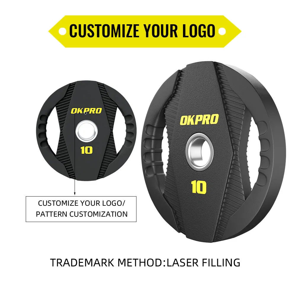 Wholesale Custom Fitness Equipment Gym Exercise PU Barbell Weight Plates for Weightlifting Training