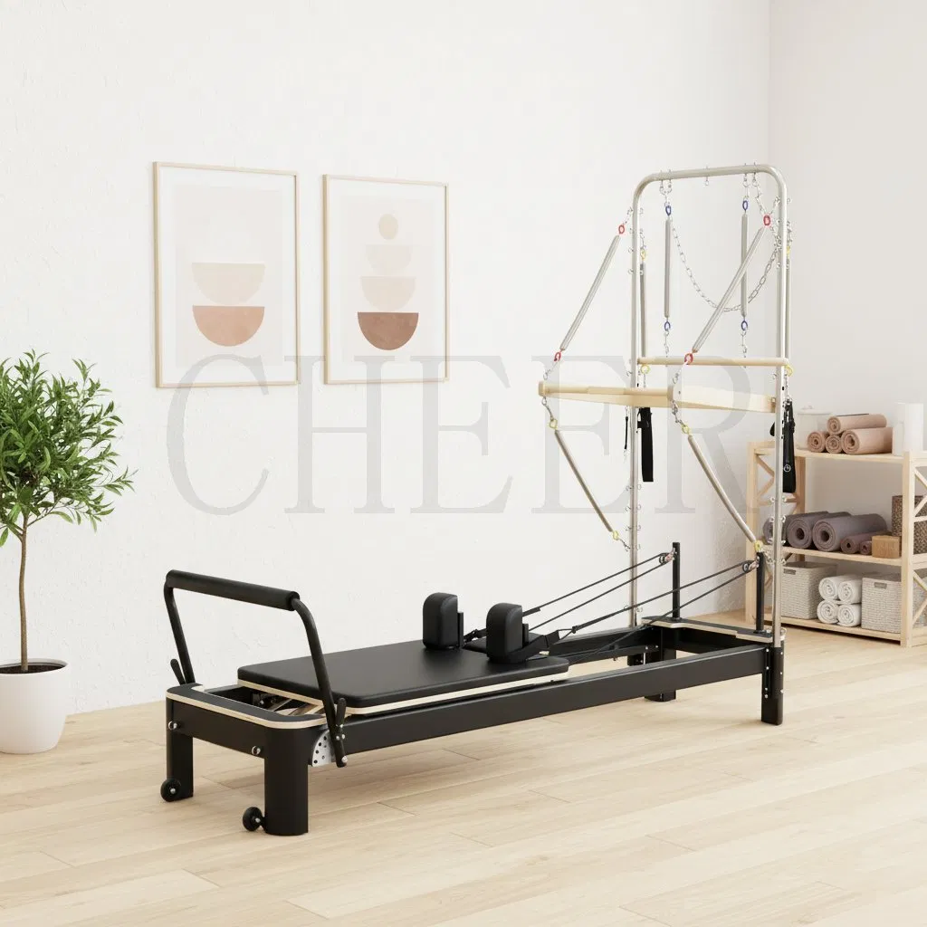 Cheer Factory Commercial Use Aluminum Alloy &amp; Wood Trapeze Half Training Home Pilates Reformer Tower Yoga Machine for Home Use