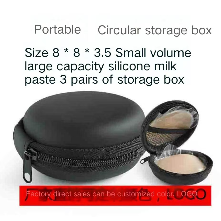 EVA Round Storage Box Invisible Milk Sticker Zipper Box