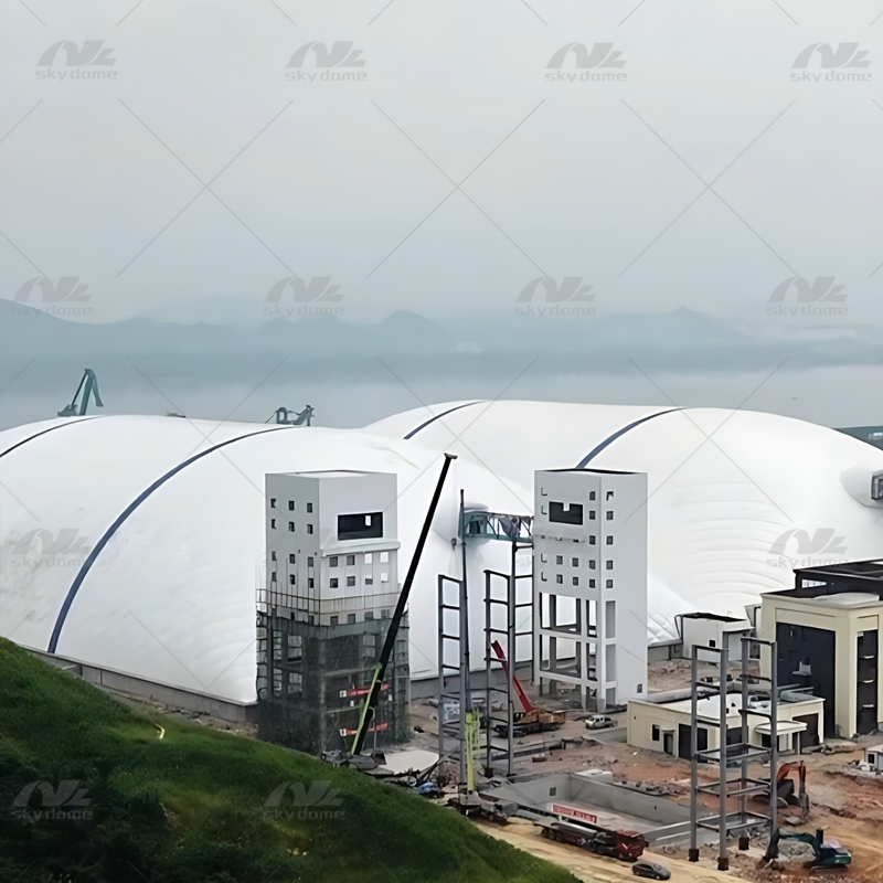 Large Fully-Enclosed Air-Supported Structure for Storage System