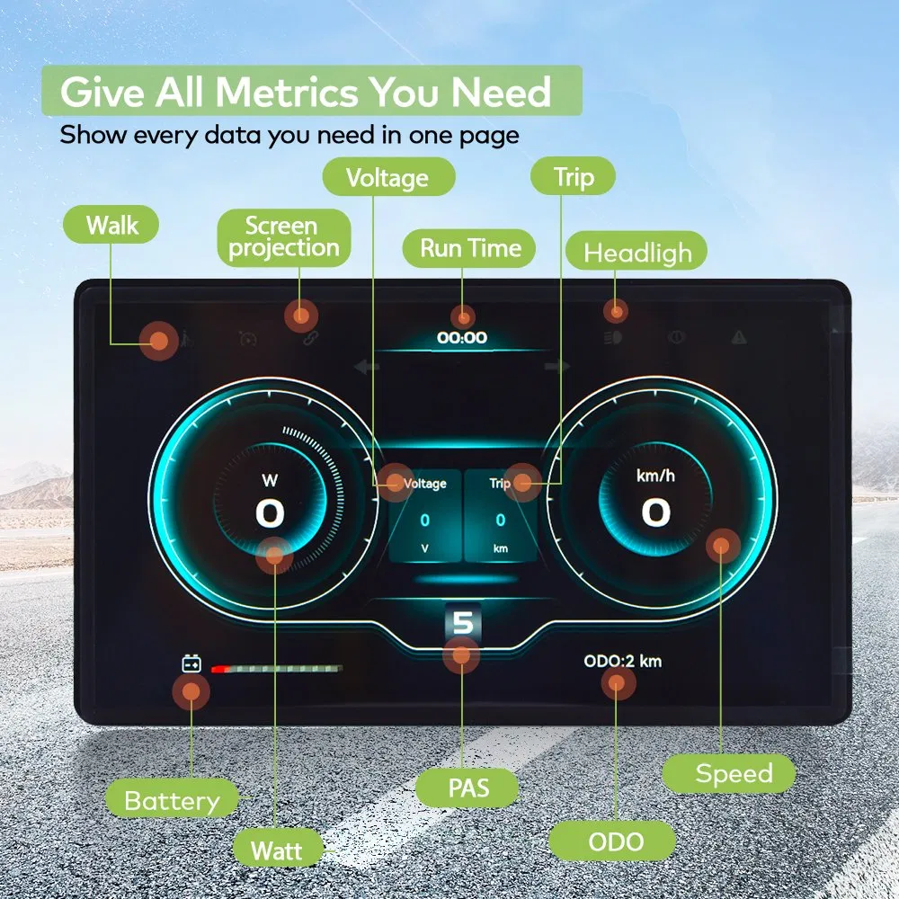 Ebike TFT Super Large Screen Backlight Property for Cycling Accessories