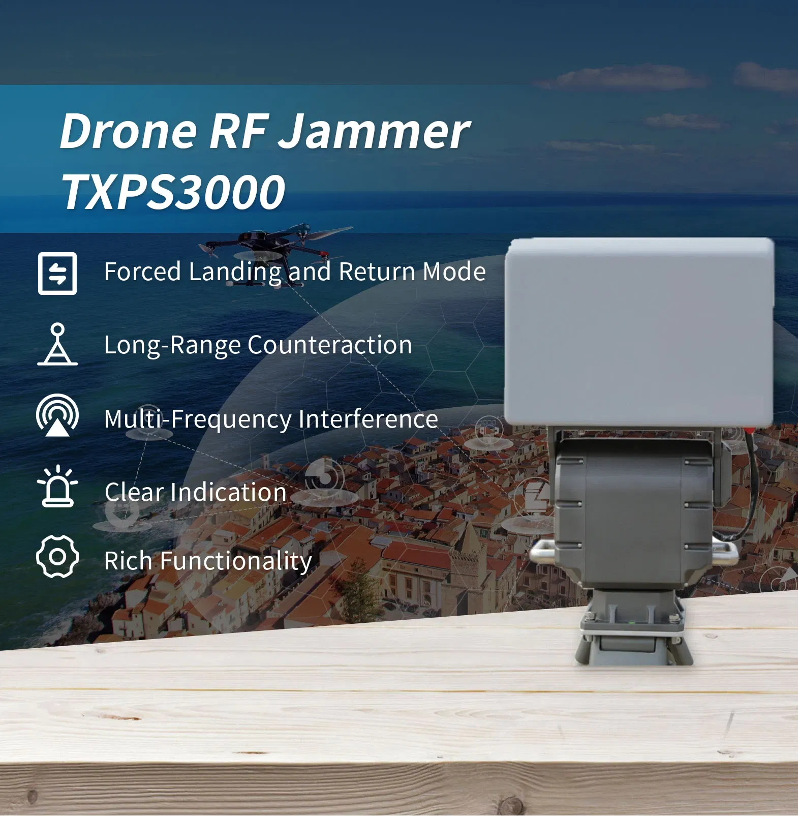 Drone Neutralization Device: High-Range RF Jammer for Effective Defense