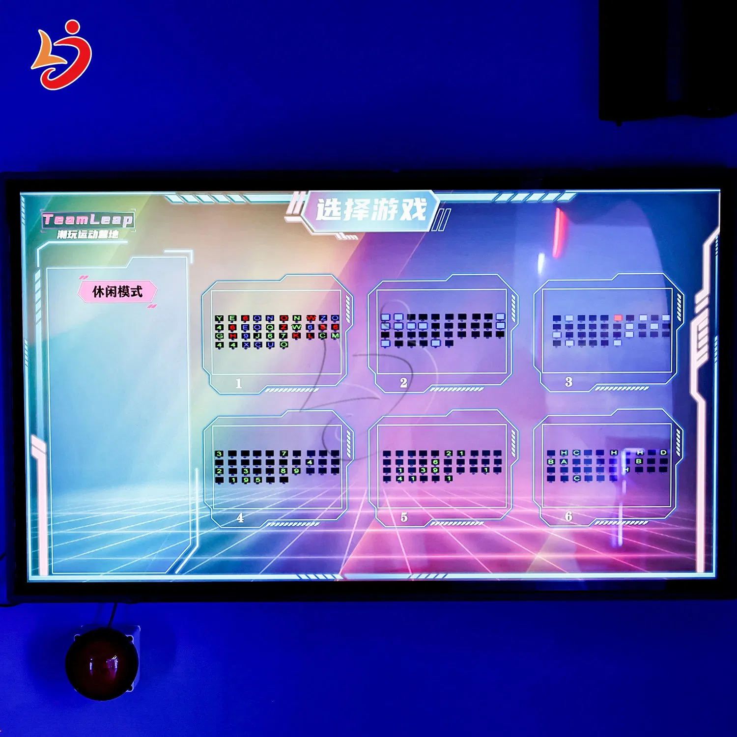 Cooperative Team Work Games Interactive Catch Room LED Button Activate Hide Devil's Eye Floor Amusement Equipment