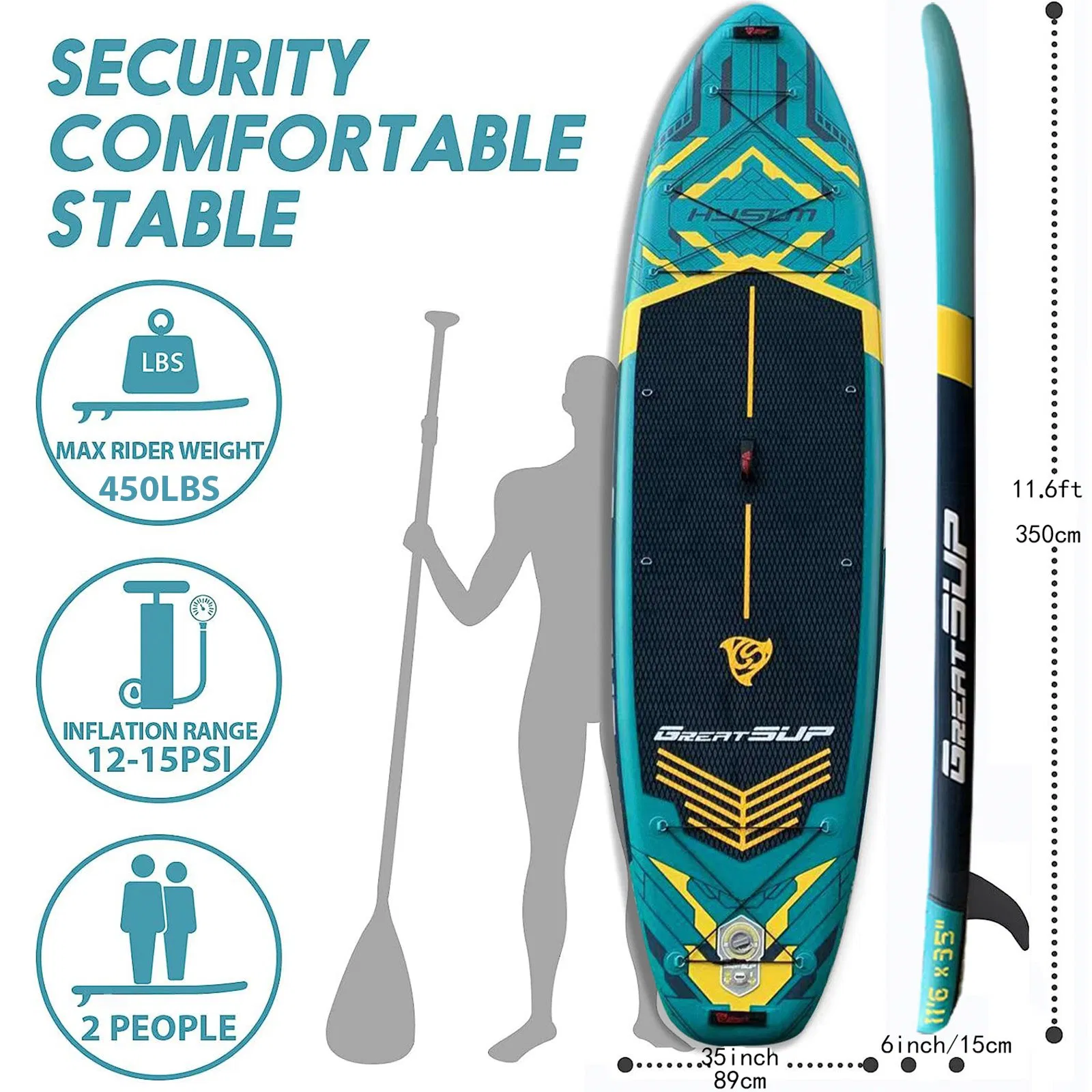Factory Custom Lightweight Sup Inflatable Stand up Paddle Board Supboard Sup for Surfing and Sup Yoga Wholesale Direct Paddleboard 350cm Sup Paddle Board Family