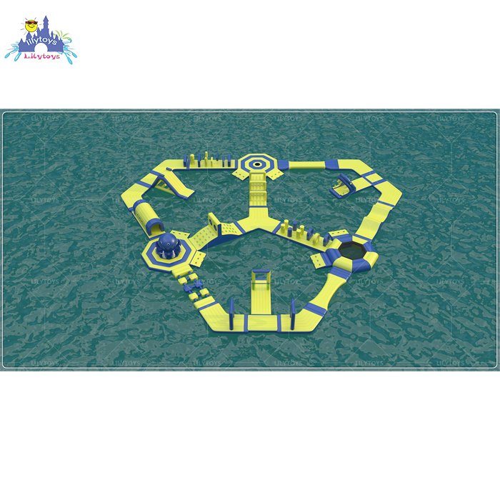 Lilytoys Wholesale OEM Sport Inflatable Water Aqua Park Inflatable Obstacle Water Slide Equipment for Commercial Use