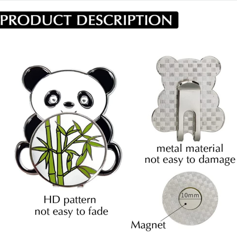 Golf Mark Panda Fun Hat Clip Marker Sports Accessory Items