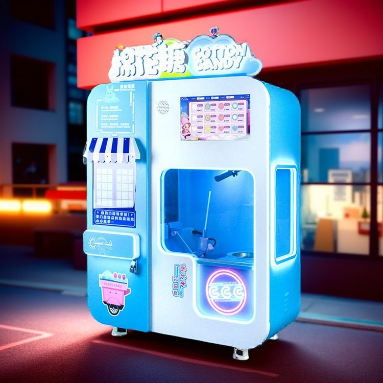Fancy Cotton Candy Maker Commercial Vending Machine Self Service Fully Automatic Ice Rink