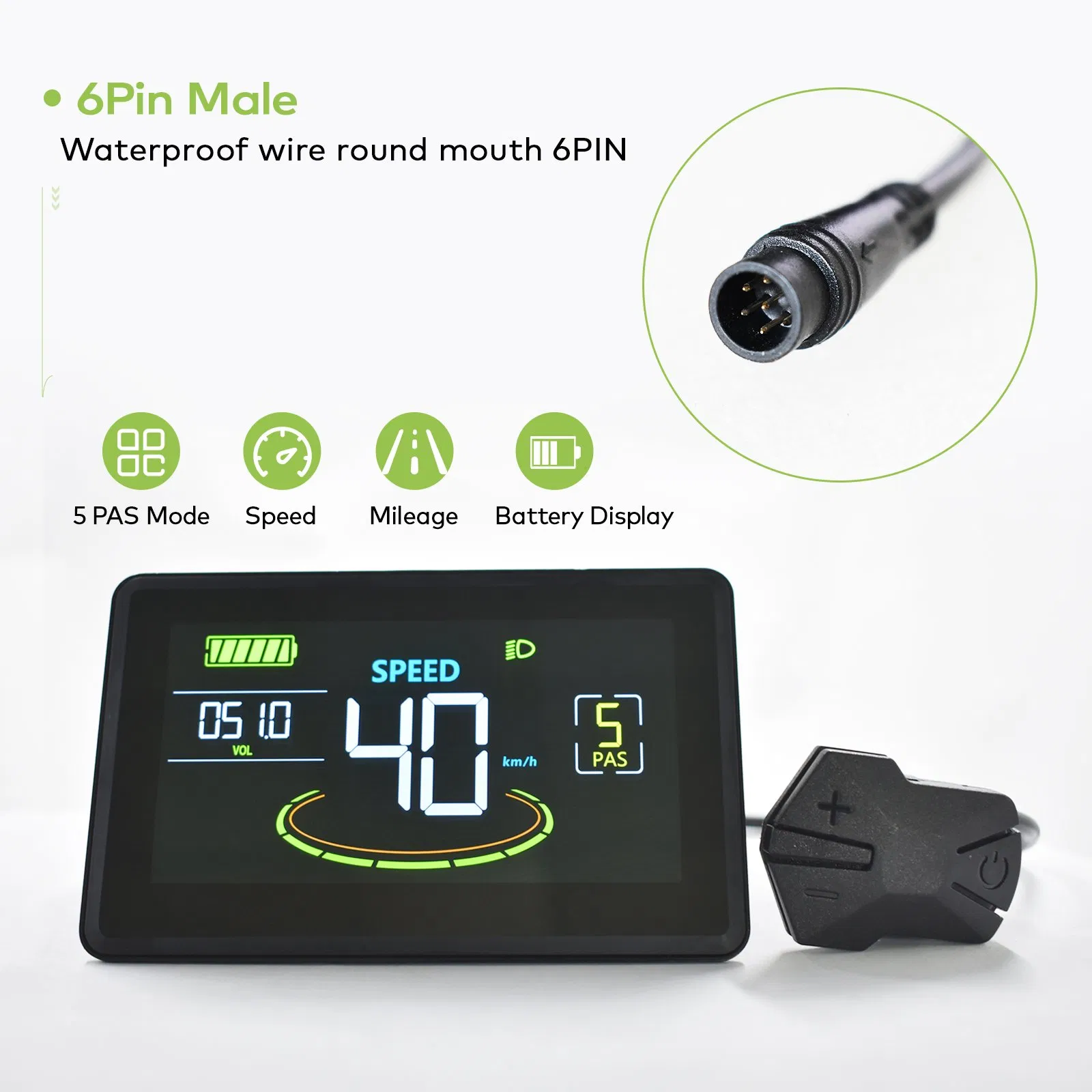 24V-72V Waterproof E-Bike LCD Panel Digital Meter Cycling Accessory