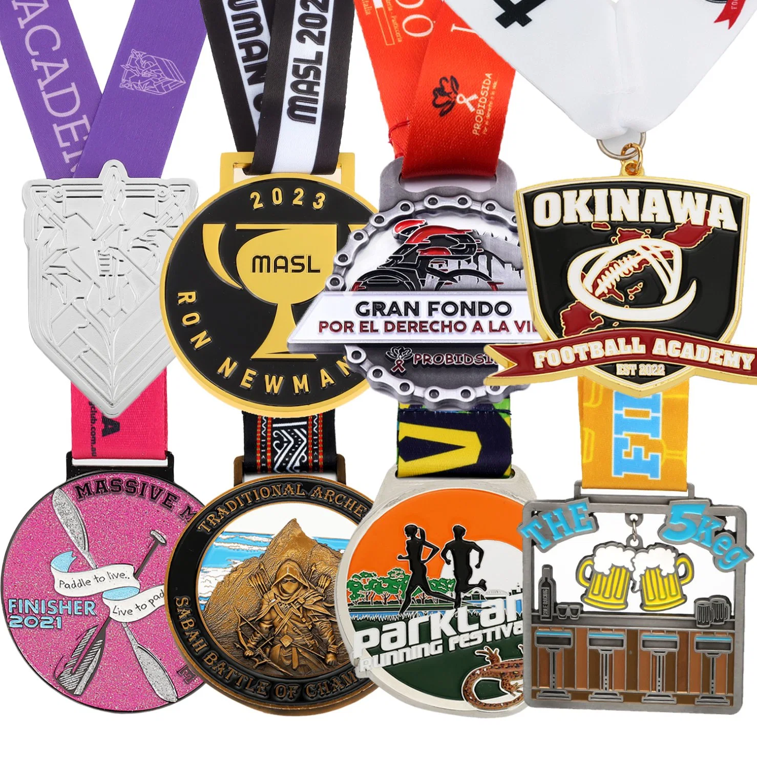 China Factory Custom Made 3D Sport Metal Medal Gold Silver Bronze Medal Judo Taekwondo Running Marathon Football Soccer Basketball Karate Custom Medals