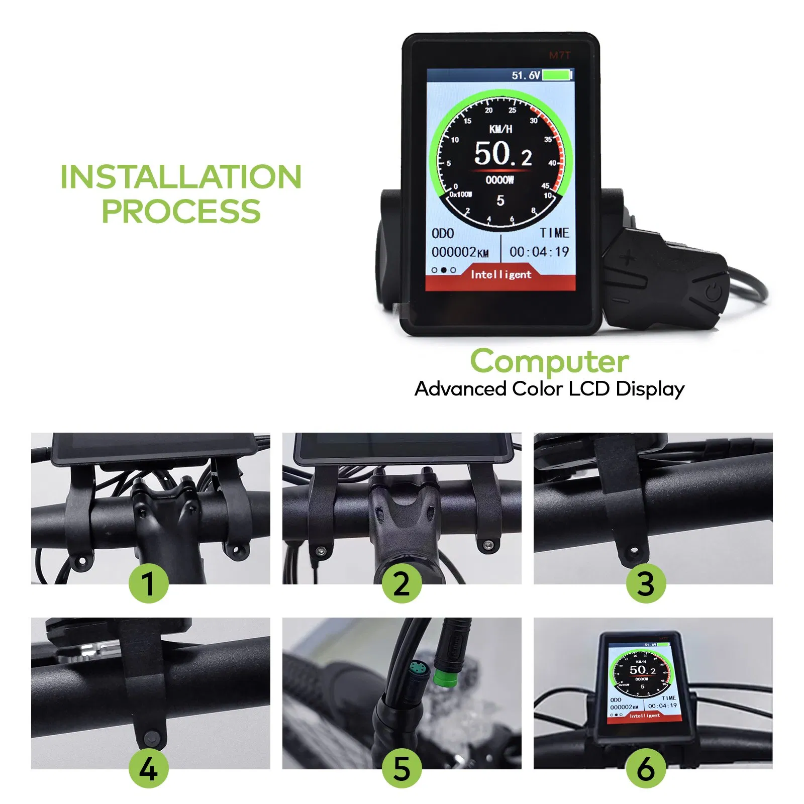 Odometer Applicable to Uart2 Embedded Electric Bike Cycling Computer Bicycle Speedometer Odometer E Bike Accessories