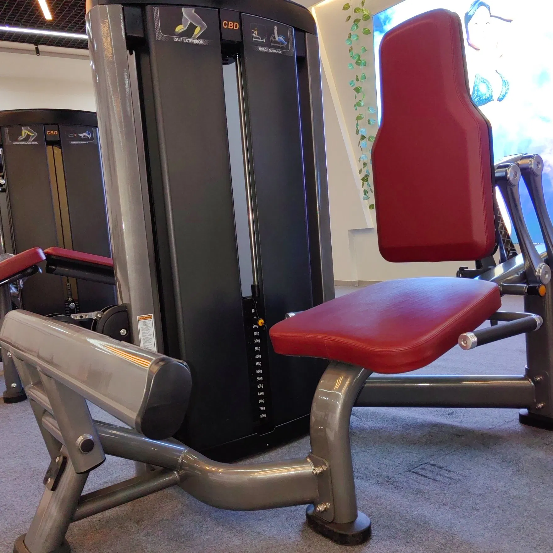 Commercial Gym Steel Plate Loaded Adjustable Seated Calf Machine 80kgs Weight Stack Legs Training OEM ODM Fitness Equipment