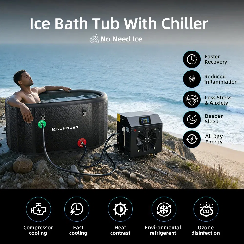 Inflatable Durable Portable Ice Bath Tub with Chiller for Sports Recovery Therapy