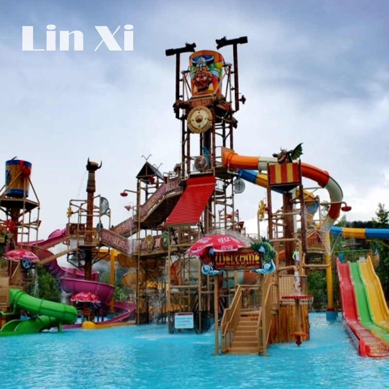 Adult Water Park Fiberglass Pirate Ship Slide Large Children's Amusement Park Sports Equipment 08s
