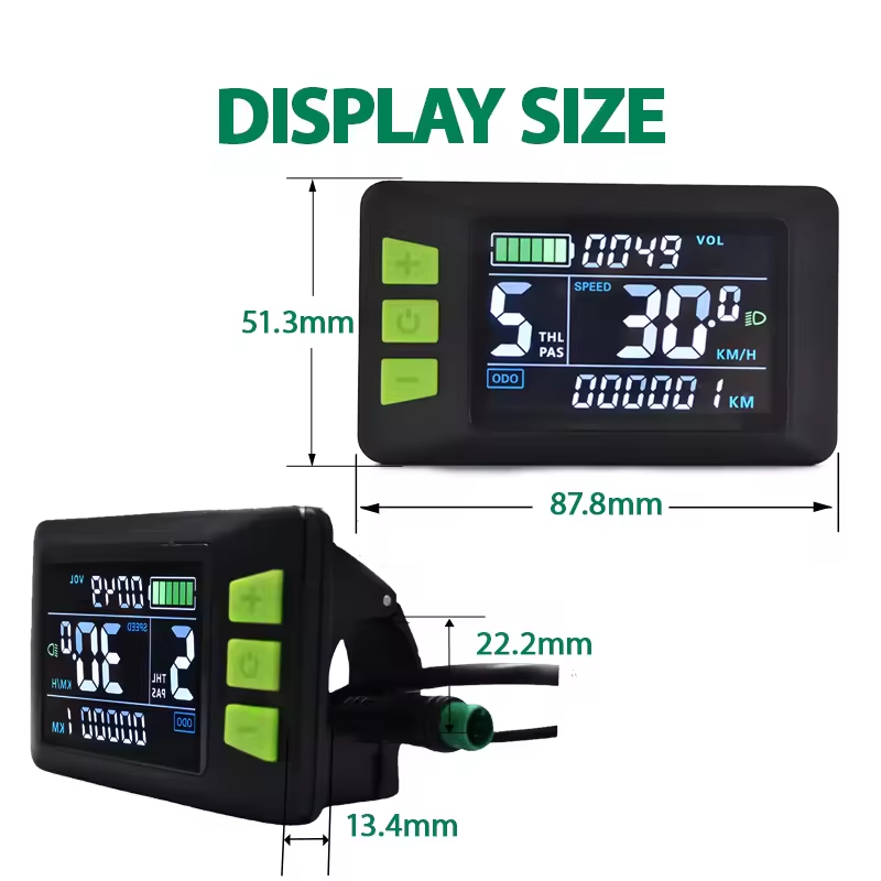 Leisure Cycling Ebike Display with Speed Mileage Bicycle Computer Accessory