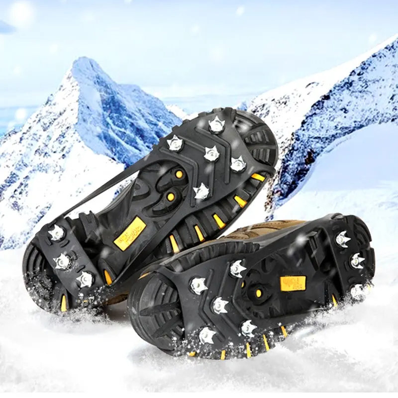8 Studs Anti-Skid Snow Ice Crampons Camping Walking Grip Winter Outdoor Equipment