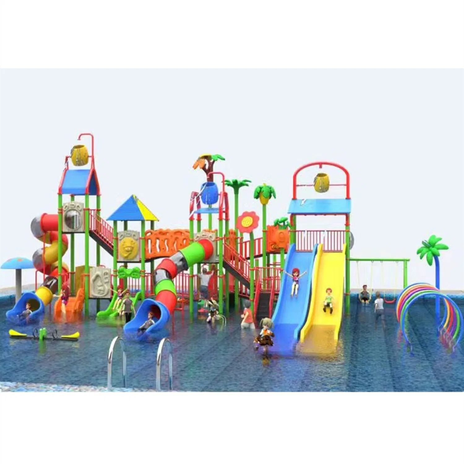 Outdoor Water Park Sports Amusement Equipment Fiberglass Slide Customization