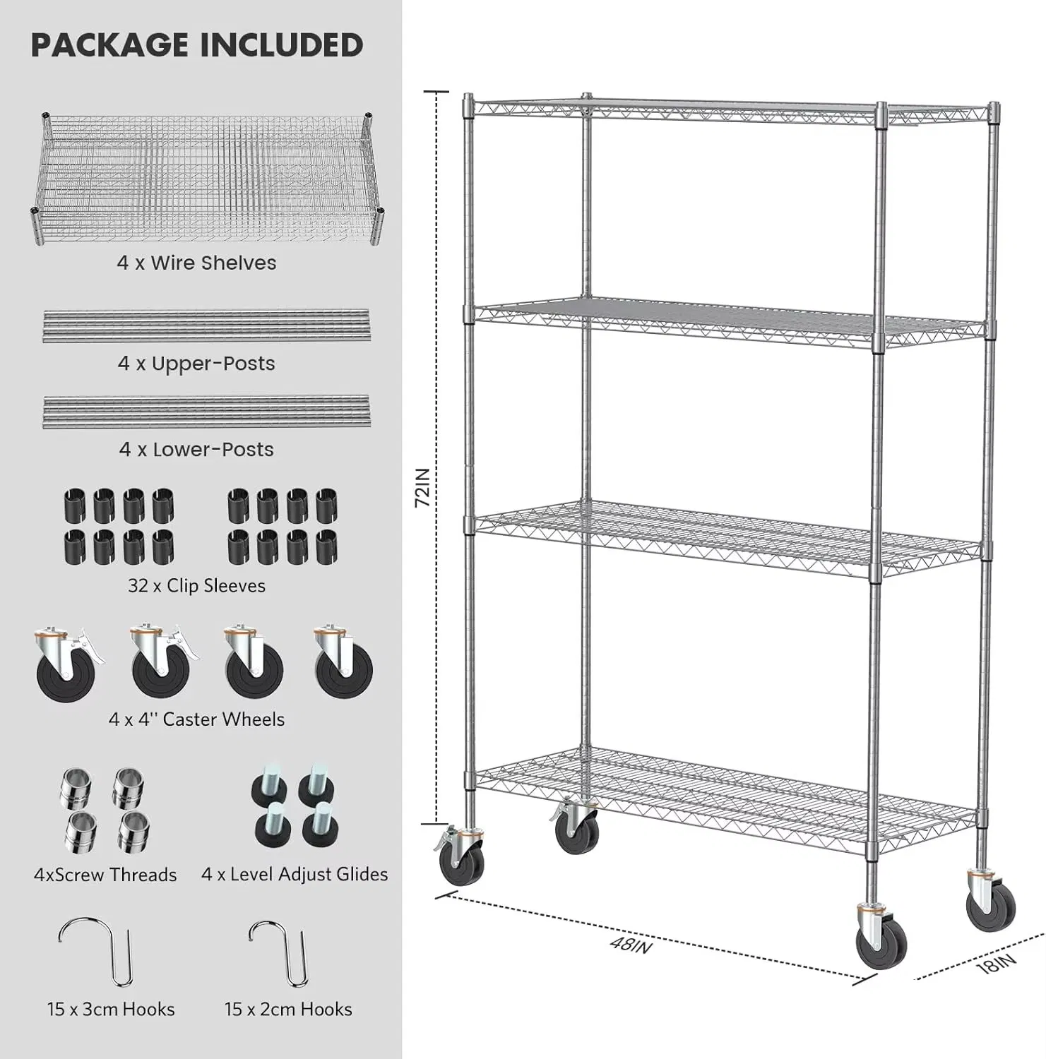 Industrial Steel Wire Rack for Garage Tools and Sports Equipment Storage Holders
