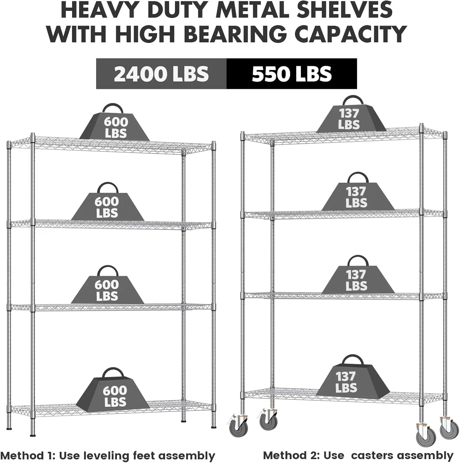 Industrial Steel Wire Rack for Garage Tools and Sports Equipment Storage Holders