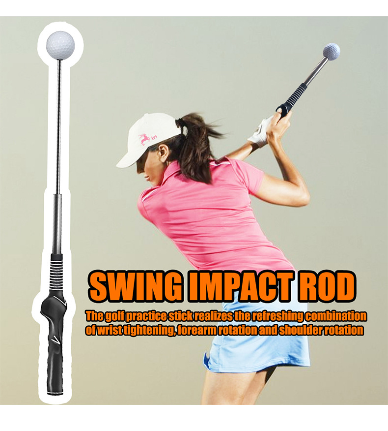 Retractable Golf Swing Trainer, Golf Grip Trainer and Right-Handed Golf Training Aid for Chipping Hitting