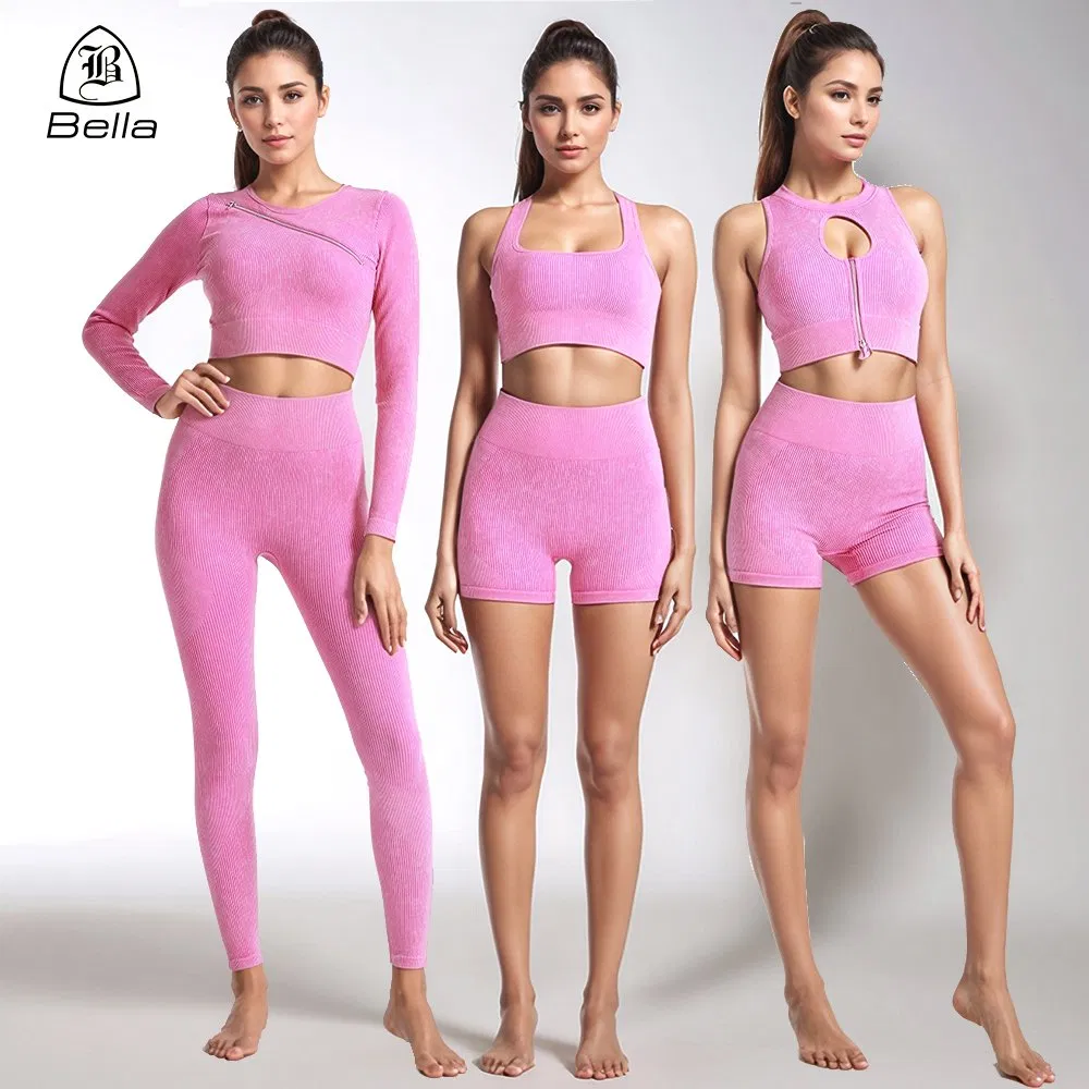 Custom Design Women Gym Activ Wear Fitness Clothing High Waist Sport Pants Seamless 2 Piece Fitness Gym Wear Yoga Sets