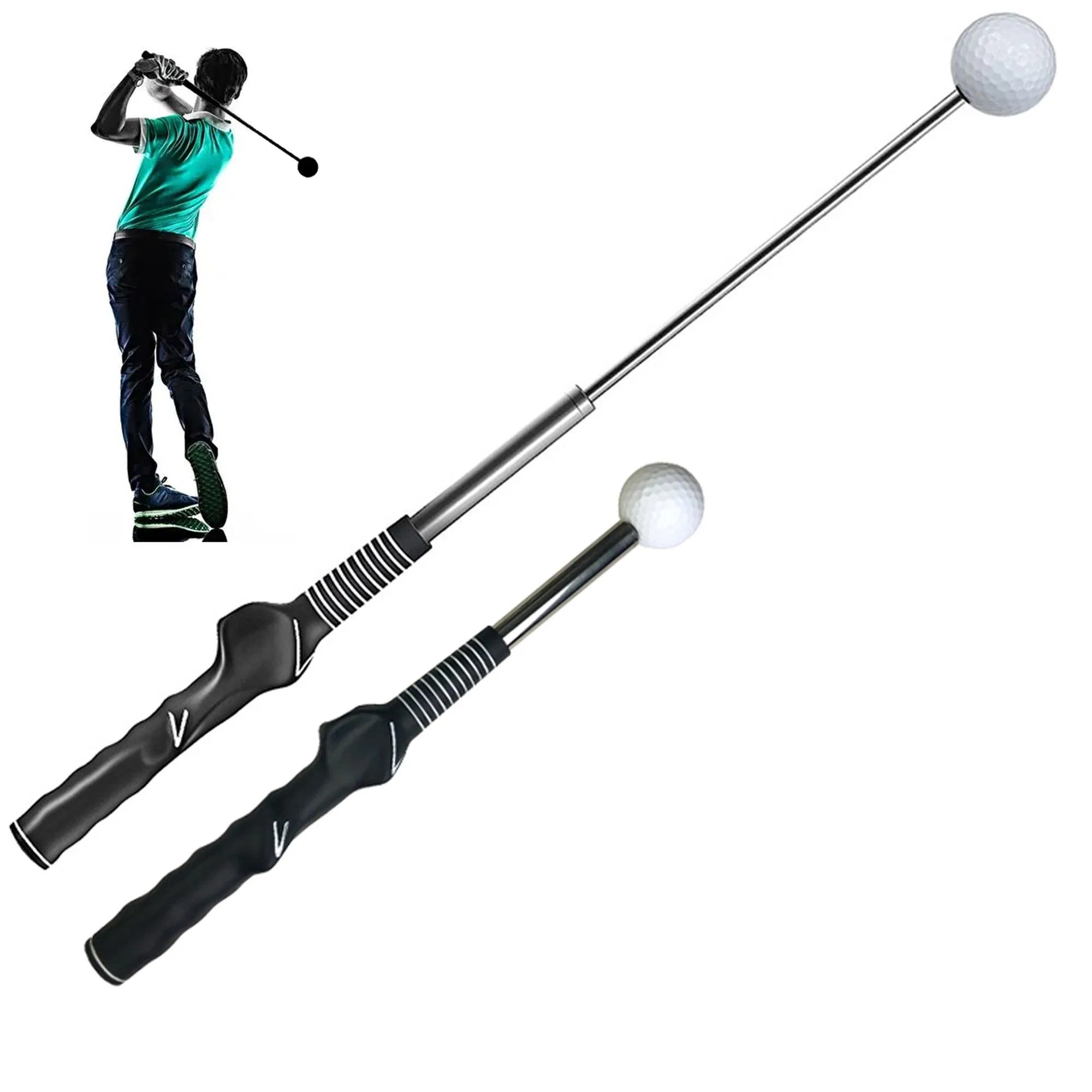 Telescopic Golf Swing Trainer Adjustable Vocal Swing Stick Aids Golf Warm up Practice Training Aid for Indoor Outdoor Use