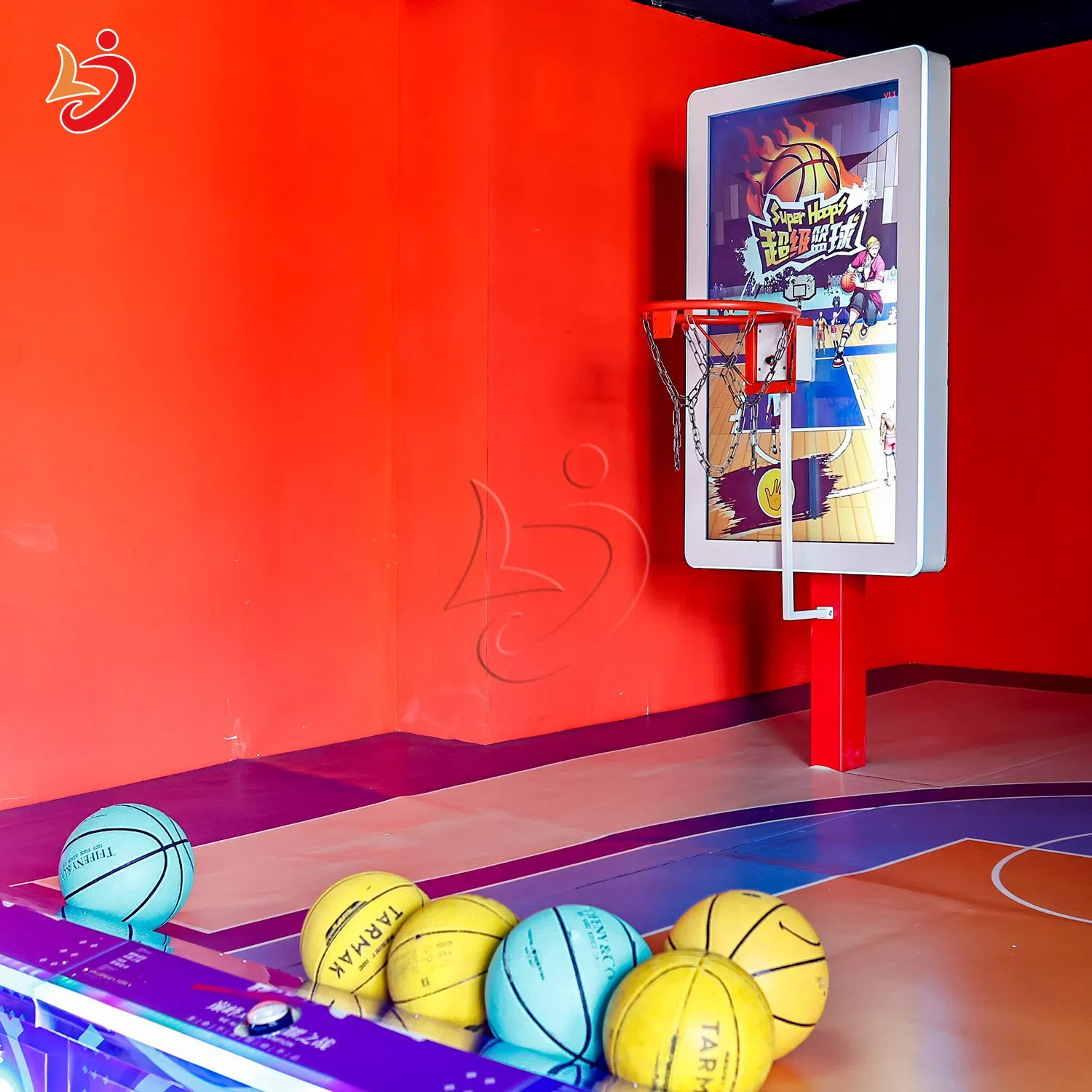 Indoor Multiplayer Team Building Activate Hoops Shooting Master Competitive Gaming Room Interactive Projection Basketball Game Amusement Equipment