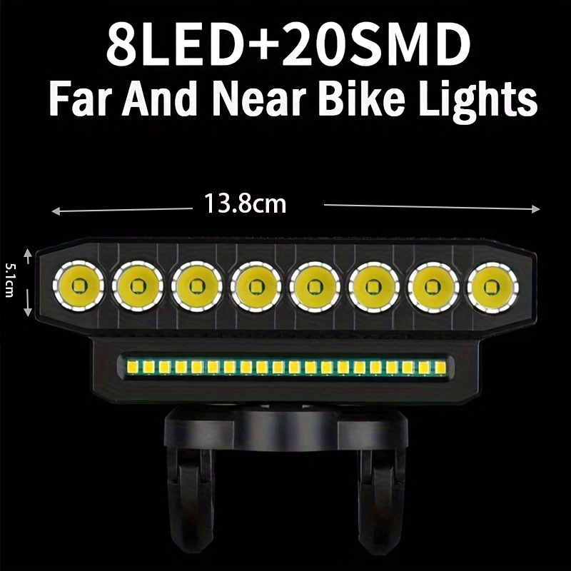 New USB-Powered MTB Bike Light Horn Highlights Bike Light Riding Light Flashlight Cycling Equipment Accessories