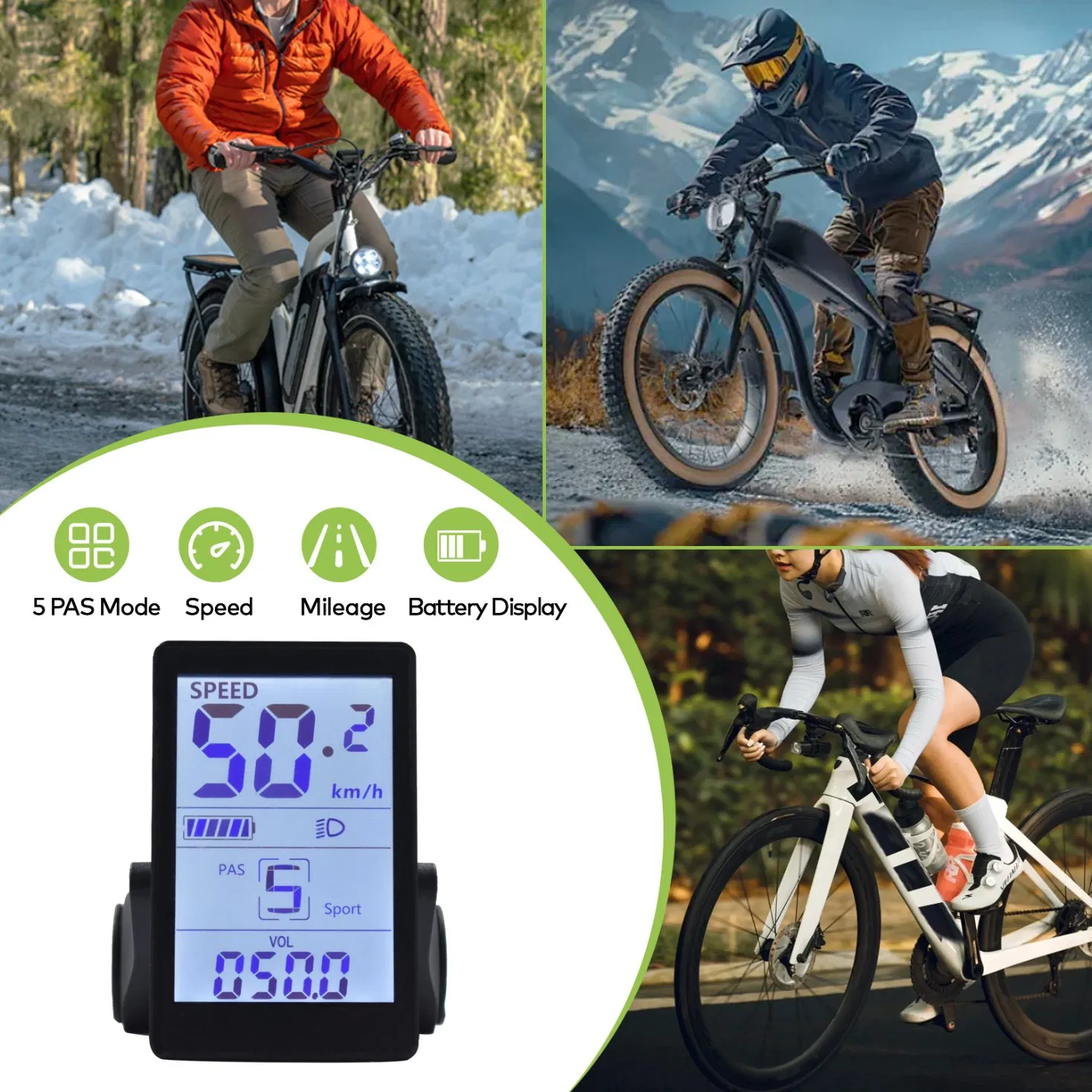 Electric Cycle Bicycle Computer Wireless Speedometer Bike Digital Multicolor Ebike Accessories Stopwatch Cycling Odometer