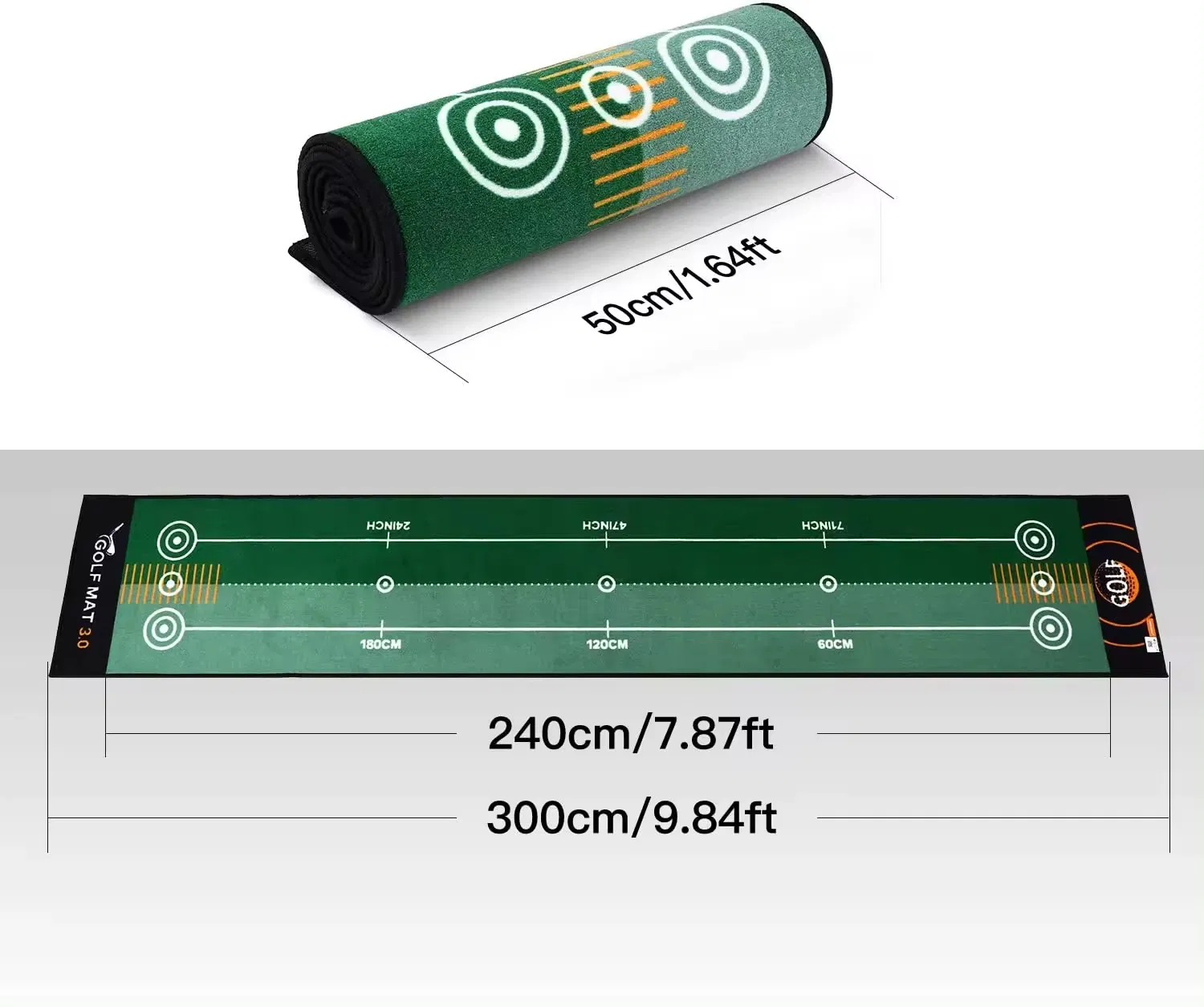 Custom Wholesale Indoor Practice Two-Way Golf Putting Mats Training Aid