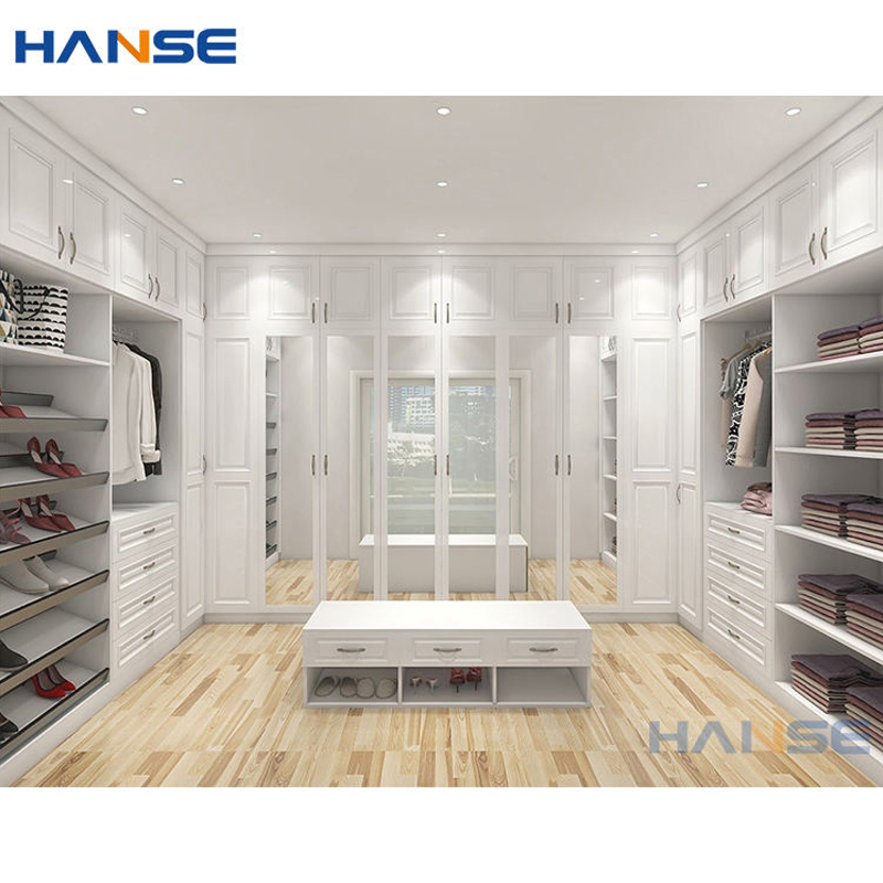 Modern Wood Walkin Closets Systems Design Customized Made Home Hotel Bedroom Classic White Walk in Wardrobe Cabinet Closet