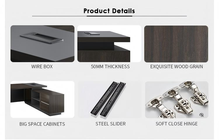 L Shaped Office Table Executive Desk Education Office Furniture for School Bank Office