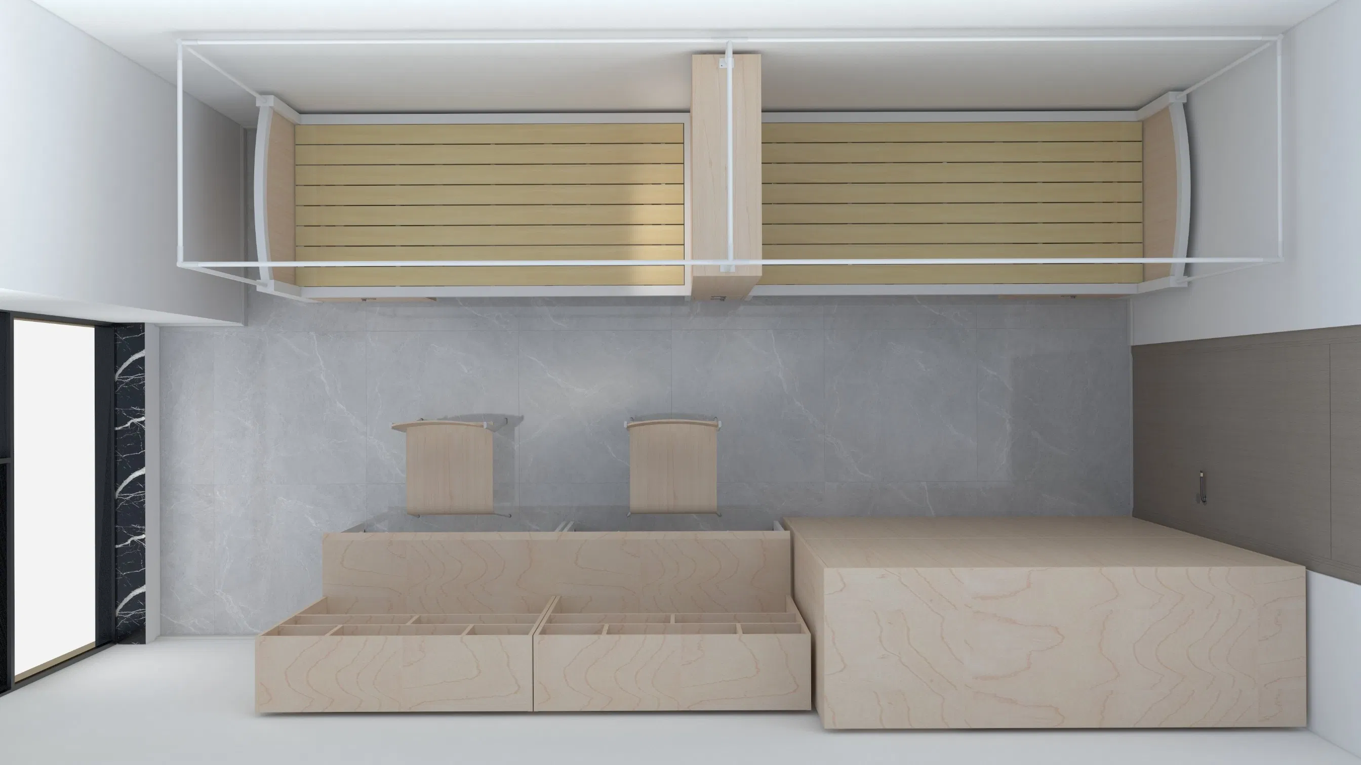 Simple Design Middle Cuboard Double Side for Dormitory Flat or Bedroom